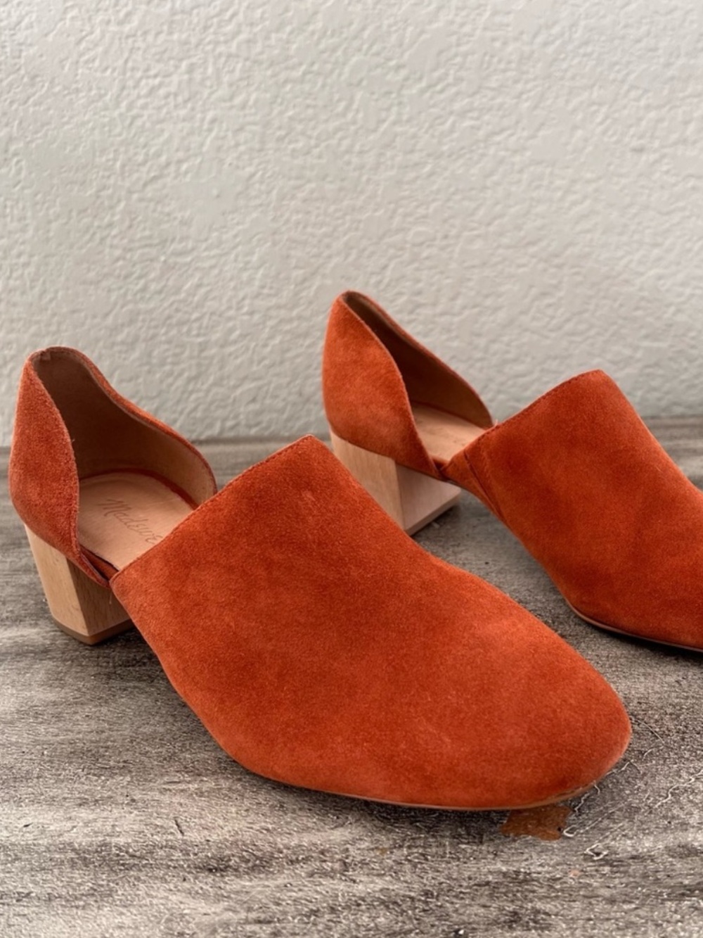 Madewell The Kirstie Lowcut Bootie in Suede Rust Orange Brown size 9.5